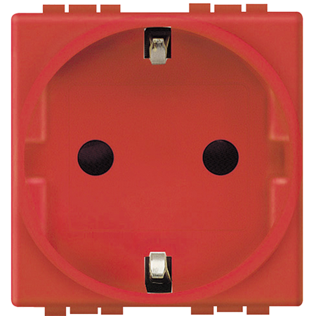 L4141R Силовая розетка 2К+З, 16А, цвет красный Bticino фото